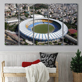 Maracana Stadium Canvas Prints Rio De Janeiro Wall Art,Multi Panels B,Sport Stadium Art Prints, Fan Gift