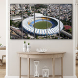 Maracana Stadium Canvas Prints Rio De Janeiro Wall Art,Multi Panels B,Sport Stadium Art Prints, Fan Gift