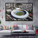 Maracana Stadium Framed Canvas Prints Rio De Janeiro Wall Art,Sport Stadium Art Prints, Fan Gift