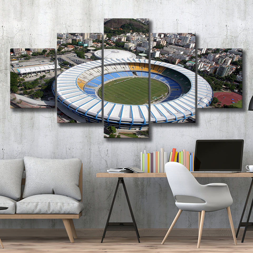 Maracana Stadium Canvas Prints Rio De Janeiro Wall Art,Multi Panels,Sport Stadium Art Prints, Fan Gift