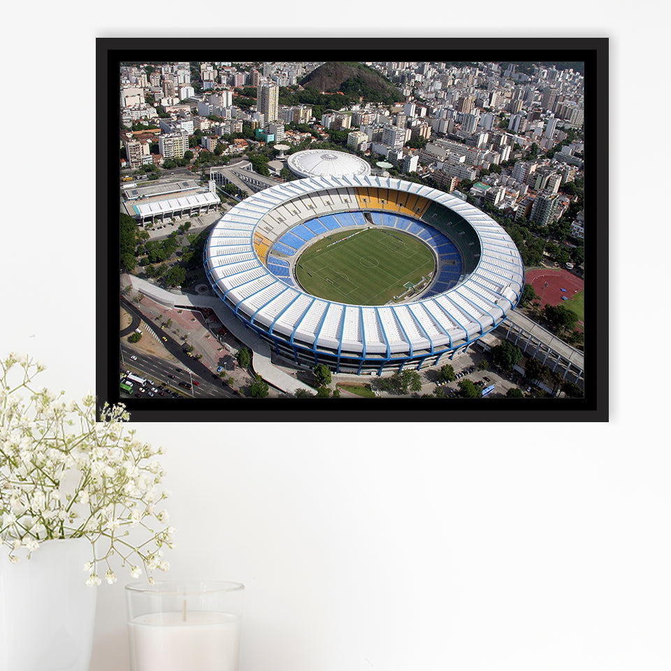Maracana Stadium Framed Canvas Prints Rio De Janeiro Wall Art,Sport Stadium Art Prints, Fan Gift
