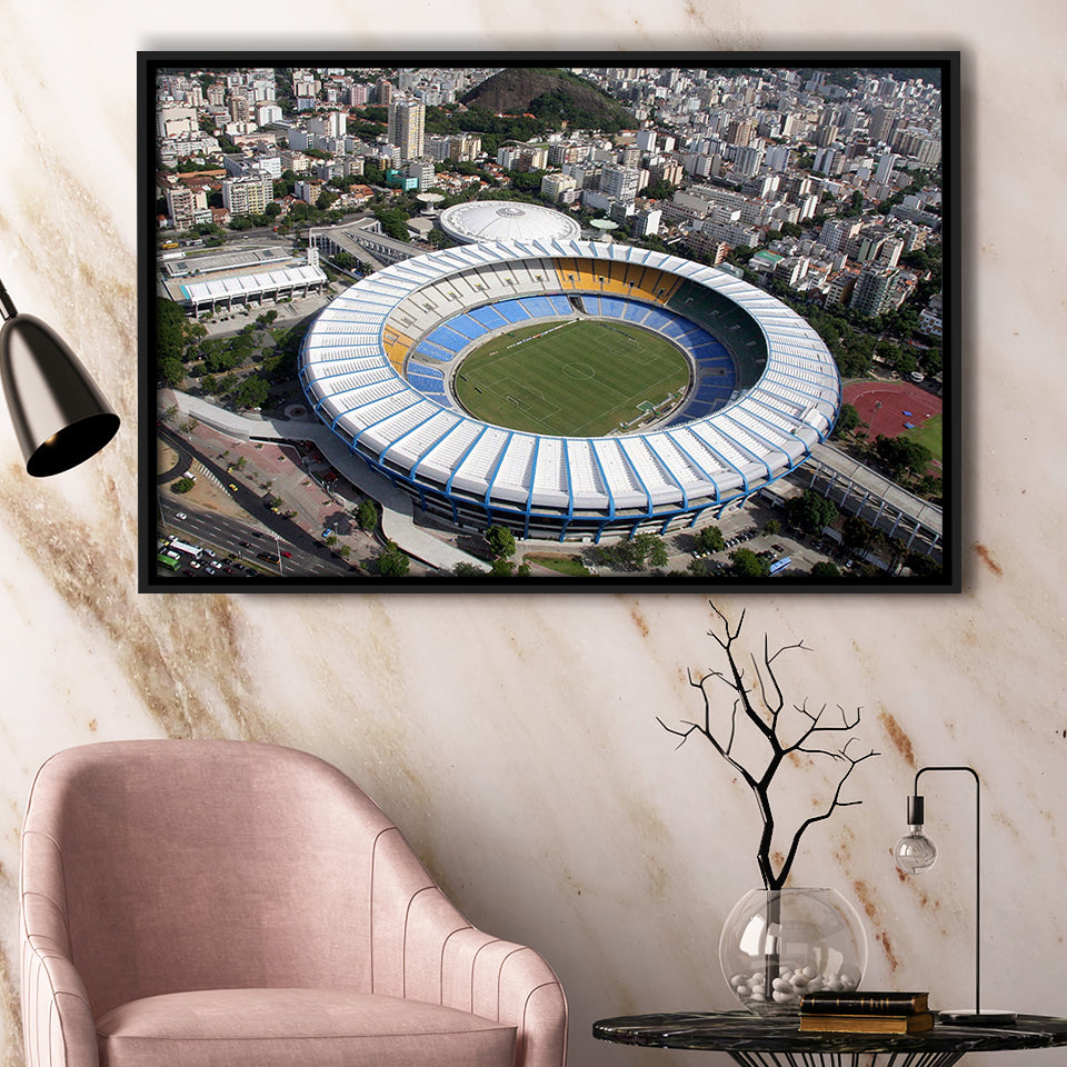 Maracana Stadium Framed Canvas Prints Rio De Janeiro Wall Art,Sport Stadium Art Prints, Fan Gift