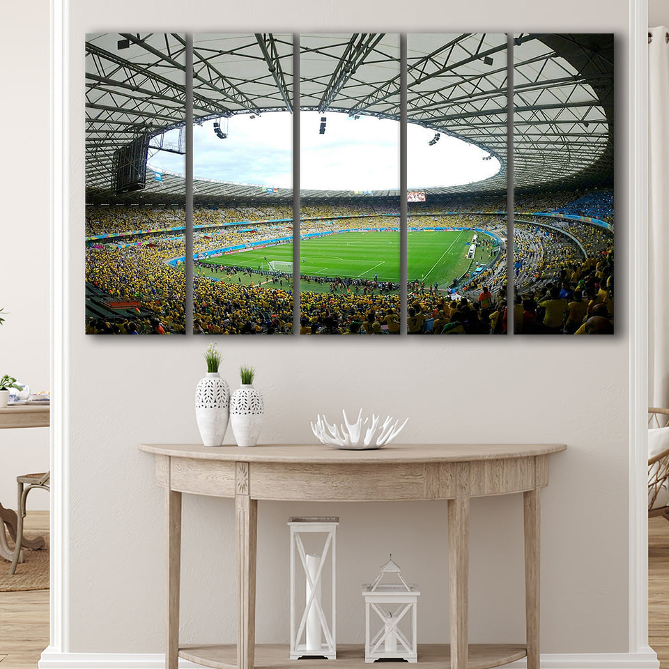 Maracana Wall Art Rio De Janeiro Stadium Canvas Prints Football,Multi Panels B,Sport Stadium Art Prints, Fan Gift