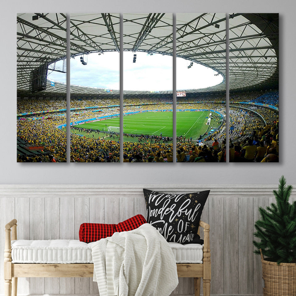 Maracana Wall Art Rio De Janeiro Stadium Canvas Prints Football,Multi Panels B,Sport Stadium Art Prints, Fan Gift
