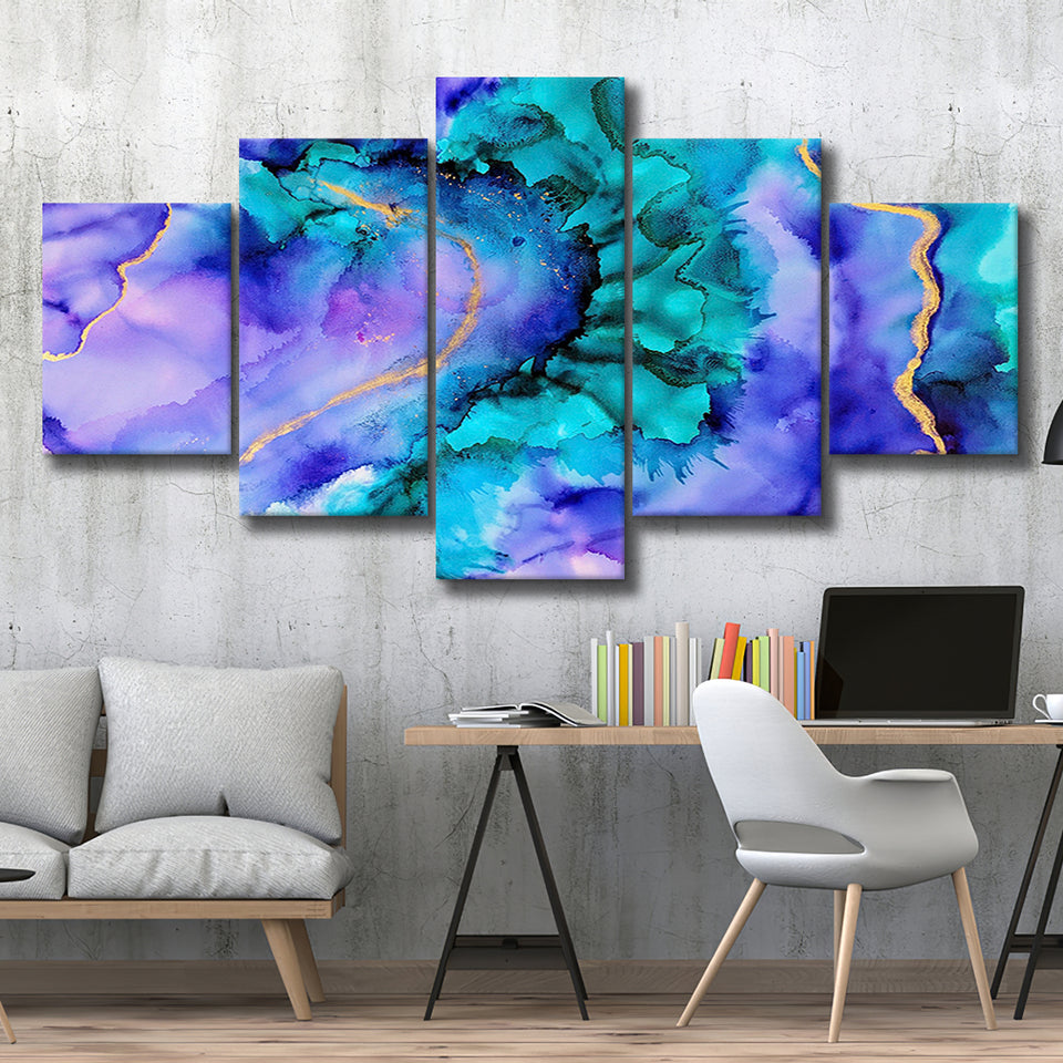 Marble Canvas Art 5 Piece Canvas Prints Wall Art Decor, Multi Panels, Mixed Canvas