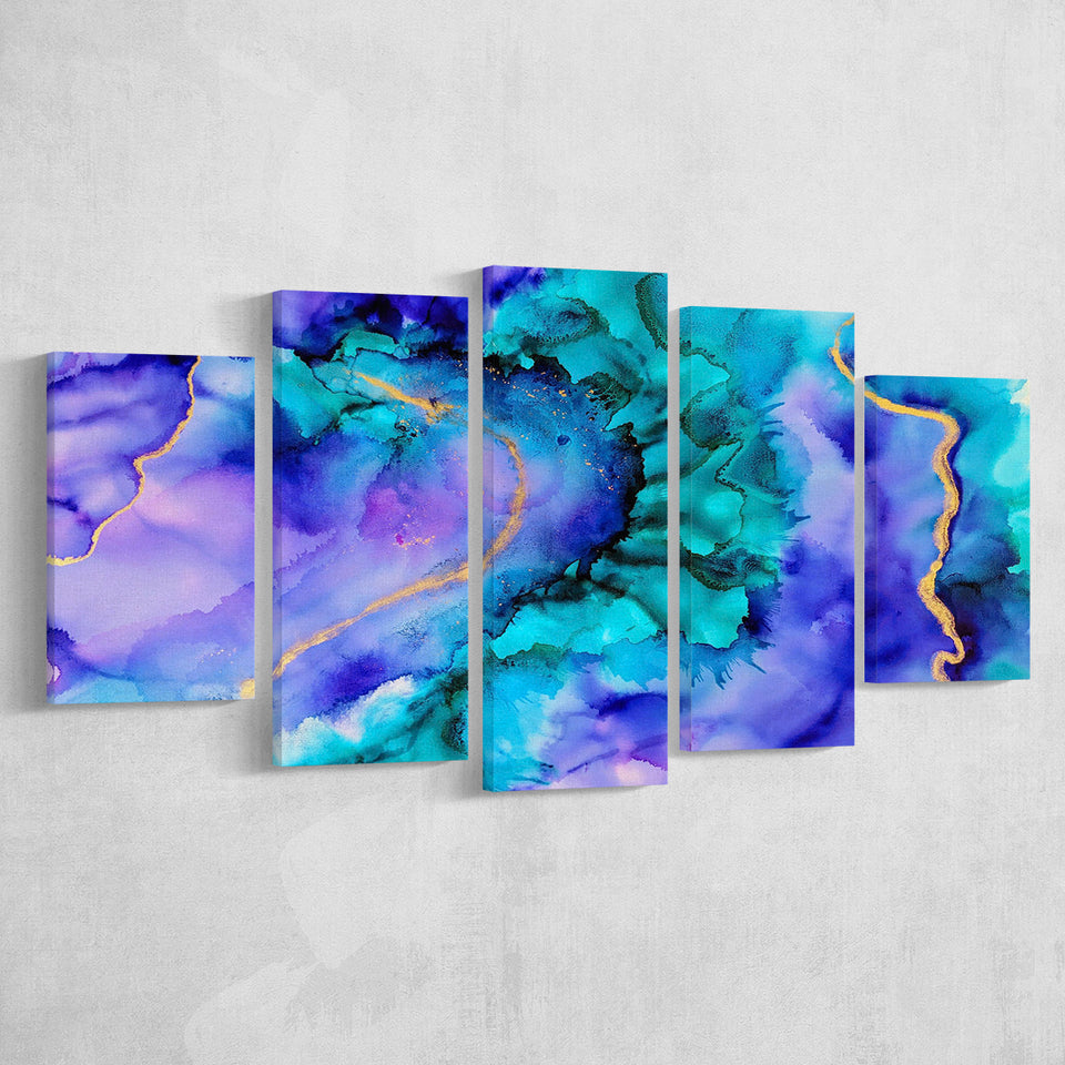 Marble Canvas Art 5 Piece Canvas Prints Wall Art Decor, Multi Panels, Mixed Canvas