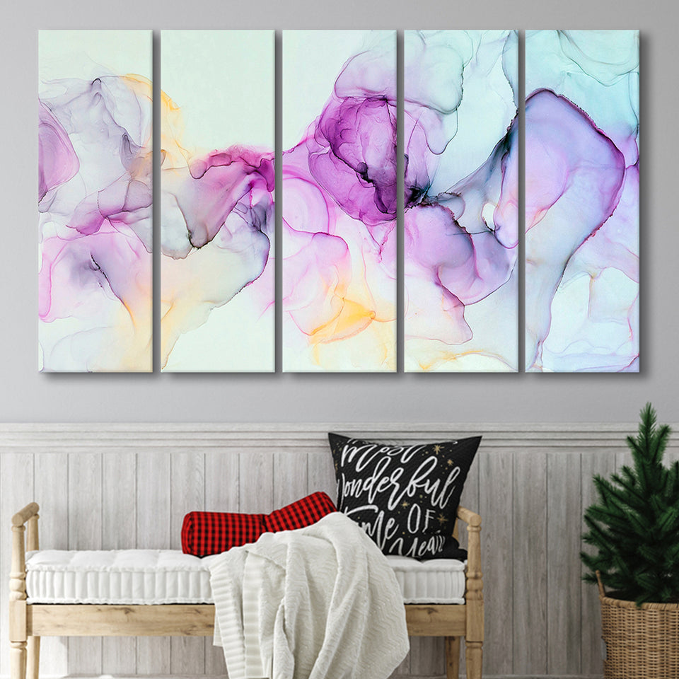 Marble Color Wall Art 5 Piece B Canvas Prints Wall Art, Multi Panels,Large Canvas
