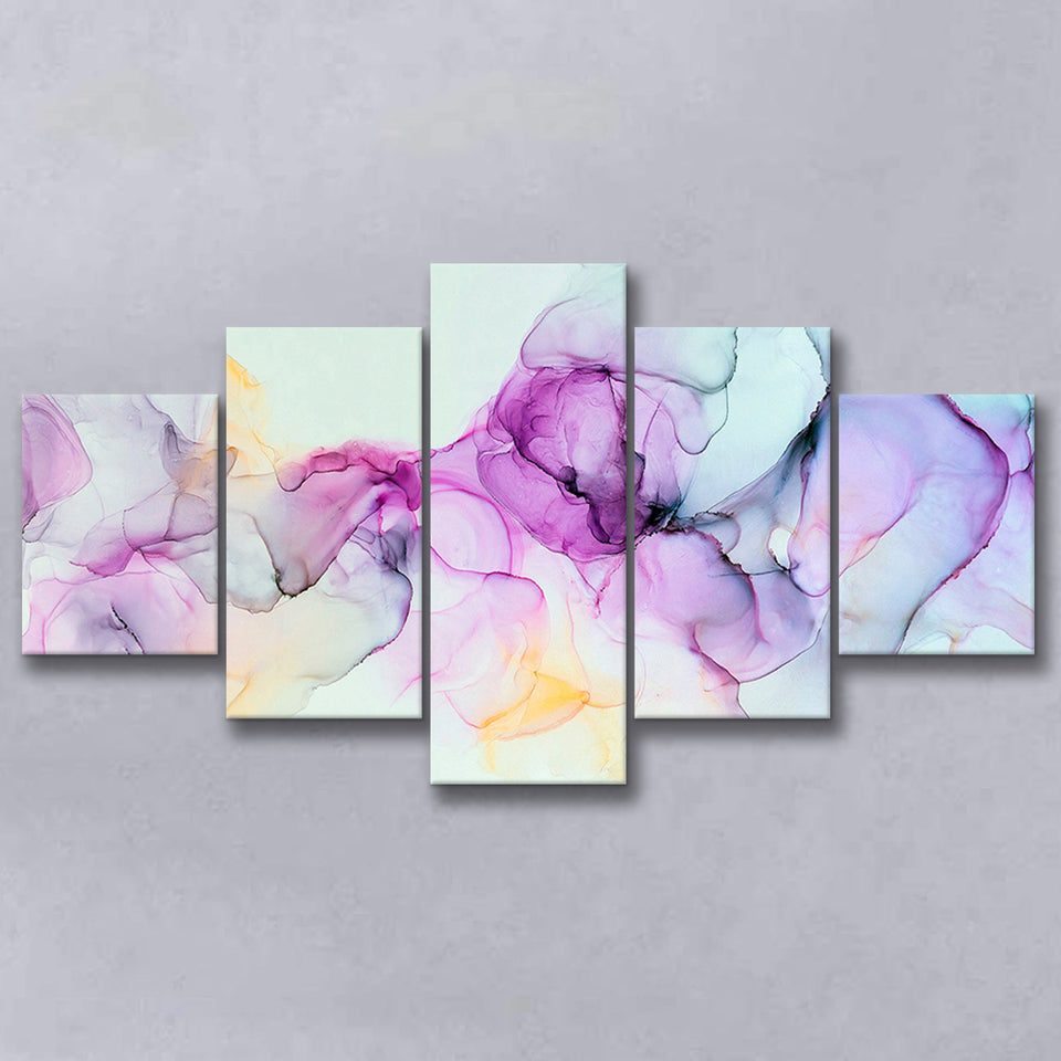 Marble Color Wall Art 5 Piece Canvas Prints Wall Art Decor, Multi Panels, Mixed Canvas