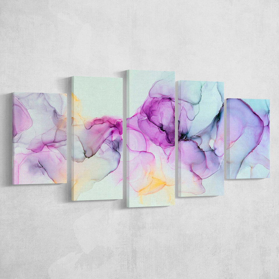 Marble Color Wall Art 5 Piece Canvas Prints Wall Art Decor, Multi Panels, Mixed Canvas