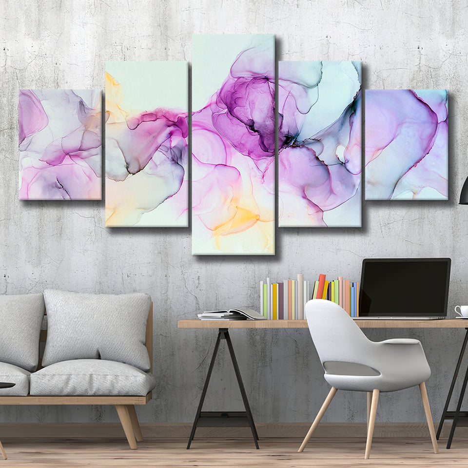 Marble Color Wall Art 5 Piece Canvas Prints Wall Art Decor, Multi Panels, Mixed Canvas