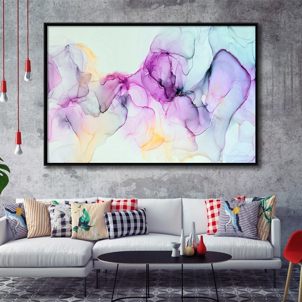 Marble Color Wall Art Framed Canvas Prints Wall Art Decor, Framed Picture, Floating Frame