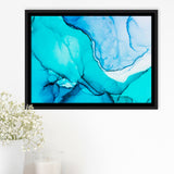 Marble Effect Framed Canvas Prints Wall Art Decor, Framed Picture, Floating Frame