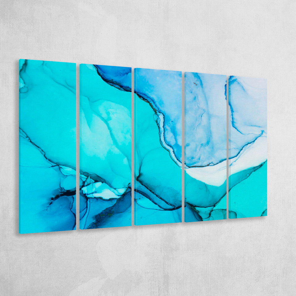 Marble Effect 5 Piece B Canvas Prints Wall Art, Multi Panels,Large Canvas