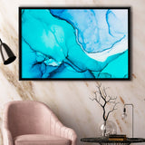 Marble Effect Framed Canvas Prints Wall Art Decor, Framed Picture, Floating Frame