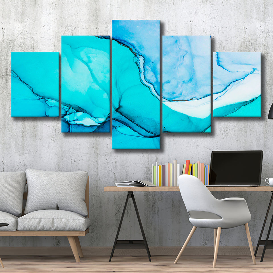 Marble Effect 5 Piece Canvas Prints Wall Art Decor, Multi Panels, Mixed Canvas