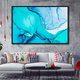 Marble Effect Framed Canvas Prints Wall Art Decor, Framed Picture, Floating Frame