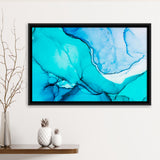 Marble Effect Framed Canvas Prints Wall Art Decor, Framed Picture, Floating Frame