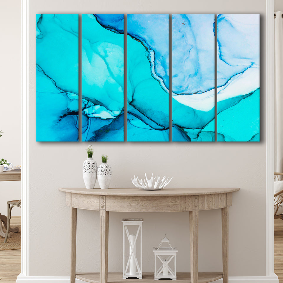 Marble Effect 5 Piece B Canvas Prints Wall Art, Multi Panels,Large Canvas