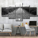 March On Washington Black And White Print, Civil Rights Movement 5 Panels, Canvas Prints Wall Art Decor, Large Canvas Art