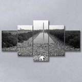 March On Washington Black And White Print, Civil Rights Movement 5 Panels, Canvas Prints Wall Art Decor, Large Canvas Art