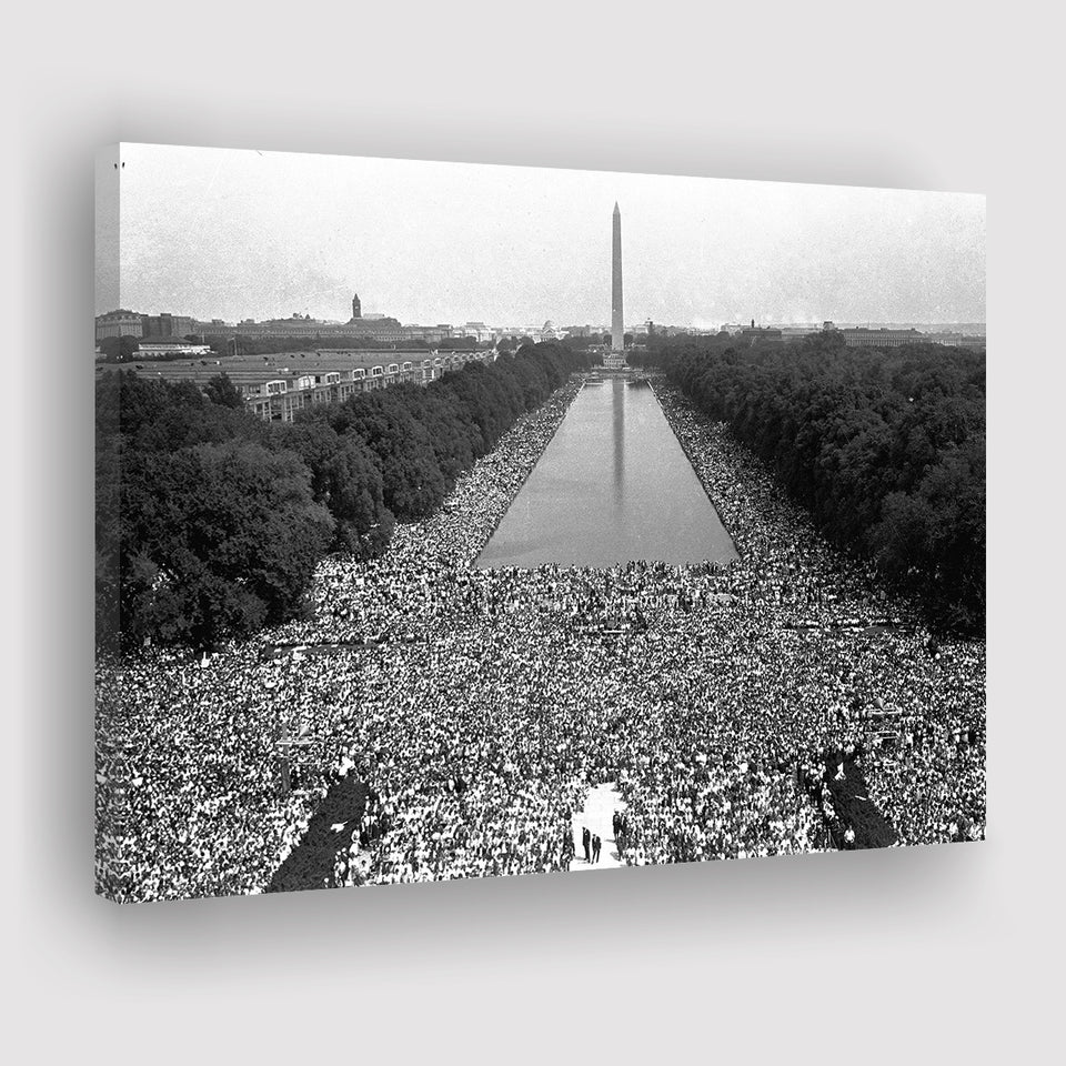 March On Washington Black And White Print, Civil Rights Movement Canvas Prints Wall Art Home Decor