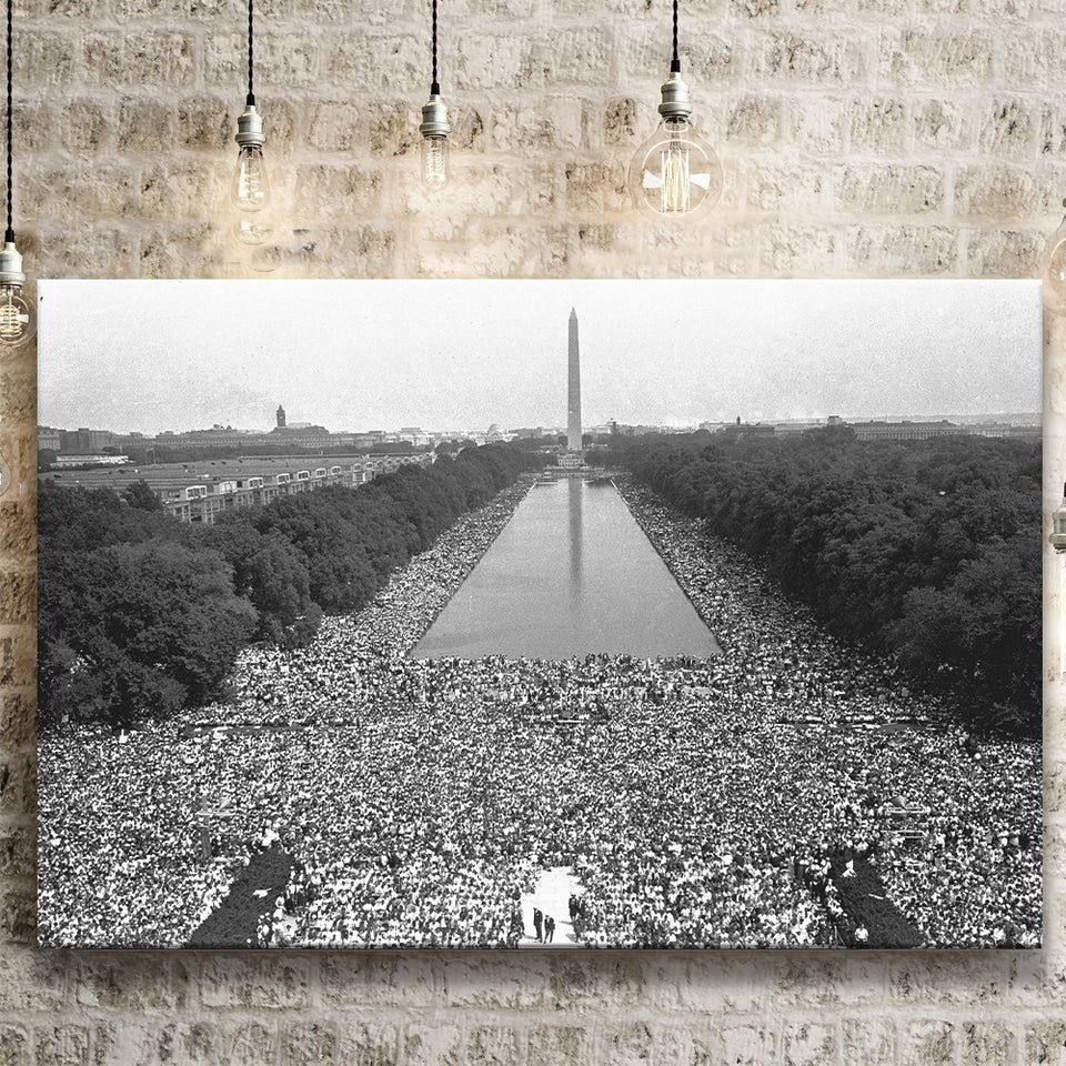 March On Washington Black And White Print, Civil Rights Movement Canvas Prints Wall Art Home Decor