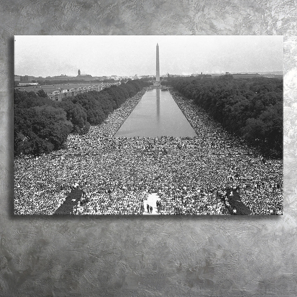 March On Washington Black And White Print, Civil Rights Movement Canvas Prints Wall Art Home Decor