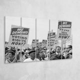 March On Washington Protest Black And White Print, Civil Rights Larger Canvas Art, 5 Piece Canvas Prints Wall Art Decor