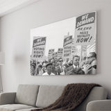 March On Washington Protest Black And White Print, Civil Rights Canvas Prints Wall Art Home Decor