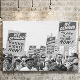 March On Washington Protest Black And White Print, Civil Rights Canvas Prints Wall Art Home Decor