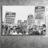 March On Washington Protest Black And White Print, Civil Rights Canvas Prints Wall Art Home Decor