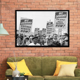 March On Washington Protest Black And White Print, Civil Rights Framed Art Prints, Wall Art,Home Decor,Framed Picture