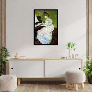 Marguerite Gachet At The Piano By Vincent Van Gogh-Art Print,Frame Art,Plexiglass Cover