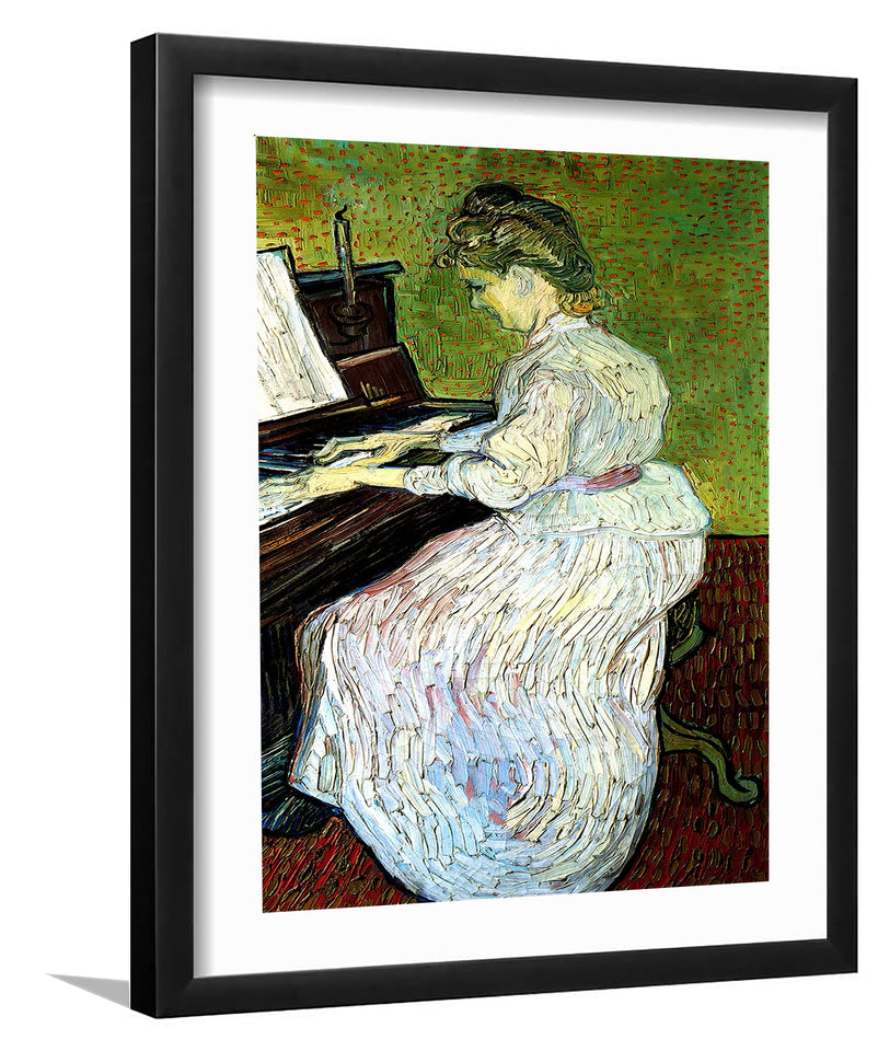 Marguerite Gachet At The Piano By Vincent Van Gogh-Canvas Art,Art Print,Framed Art,Plexiglass cover