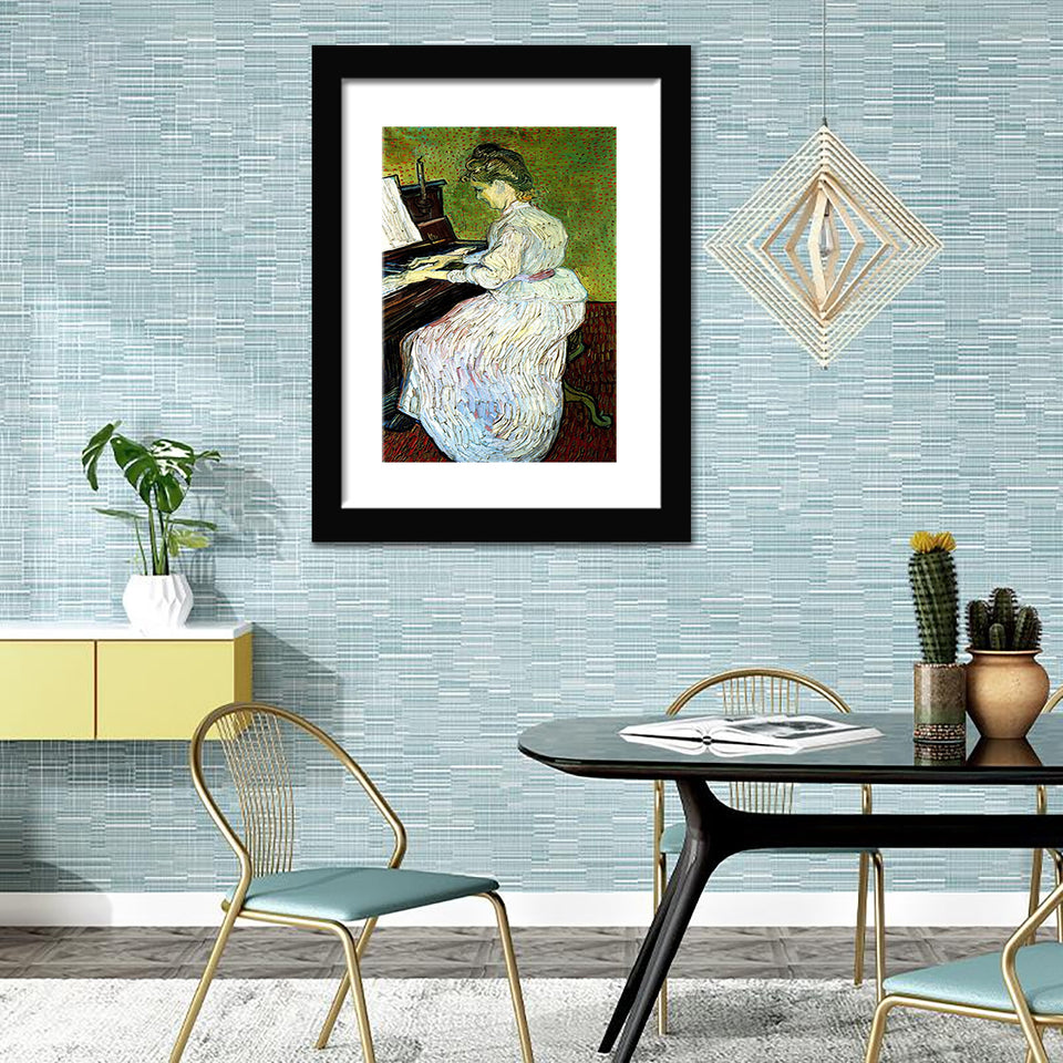Marguerite Gachet At The Piano By Vincent Van Gogh-Canvas Art,Art Print,Framed Art,Plexiglass cover