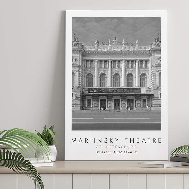 Mariinsky Theater St Petersburg Theatre Lovers Black And White Art Canvas Prints Wall Art Home Decor