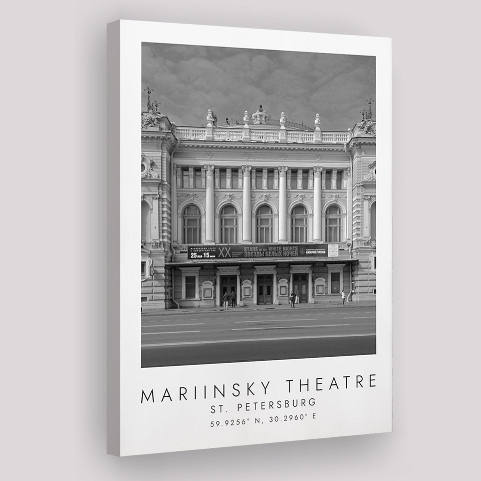 Mariinsky Theater St Petersburg Theatre Lovers Black And White Art Canvas Prints Wall Art Home Decor
