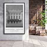 Mariinsky Theater St Petersburg Theatre Lovers Black And White Art Framed Canvas Prints Wall Art Home Decor, Floating Frame