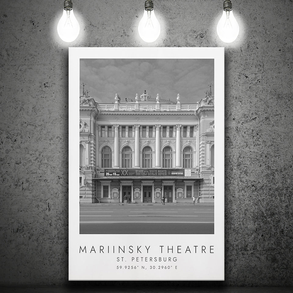 Mariinsky Theater St Petersburg Theatre Lovers Black And White Art Canvas Prints Wall Art Home Decor