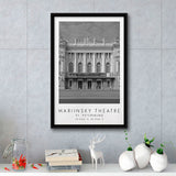 Mariinsky Theater St Petersburg Theatre Lovers Black And White Art Framed Canvas Prints Wall Art Home Decor, Floating Frame