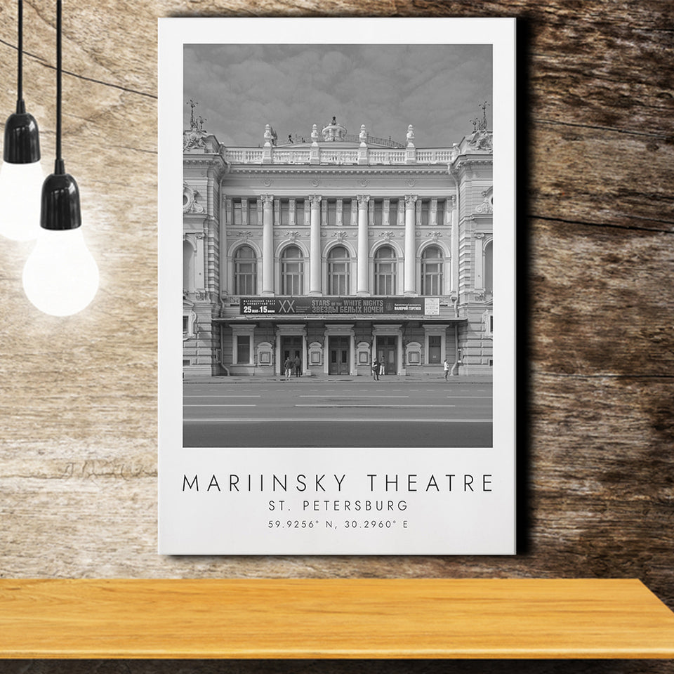 Mariinsky Theater St Petersburg Theatre Lovers Black And White Art Canvas Prints Wall Art Home Decor