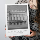 Mariinsky Theater St Petersburg Theatre Lovers Black And White Art Canvas Prints Wall Art Home Decor