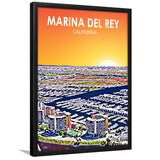 Marina Del Rey California Sunset Landscape, City Art Print, Framed Art Print Wall Art Home Decor, Framed Picture