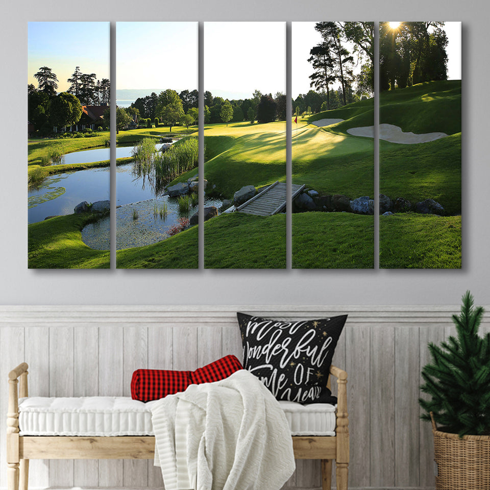 Marine Text Strand Albatros Golf Solutions Zwei Grad Opiate Blase, 5 Panels Extra Large Canvas Prints Wall Art Decor
