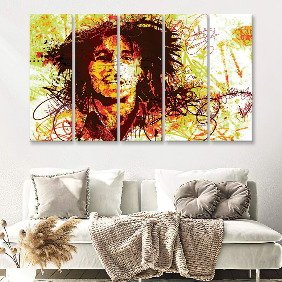 Marley Abstract 5 Piece Canvas Prints Wall Art - Painting Prints, Wall Decor,Multi Panels
