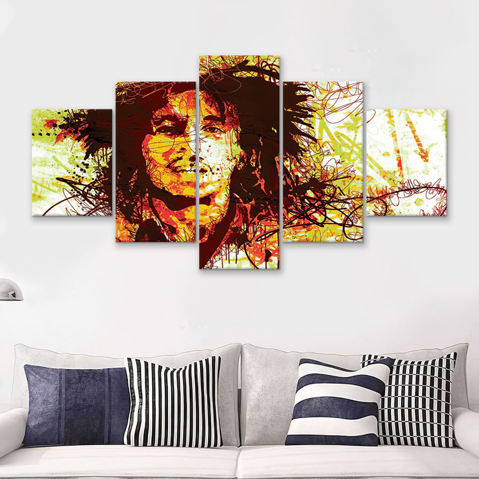 Marley Abstract 5 Piece Canvas Prints Wall Art - Painting Prints, Wall Decor,Multi Panel