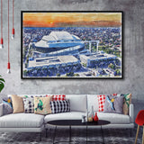 Marlins Baseball Stadium LoanDepot Park Watercolor, Sport Art Prints Fan Gift, Framed Canvas Prints Wall Art Decor