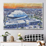 Marlins Baseball Stadium LoanDepot Park Watercolor, Sport Art Prints Fan Gift, Canvas Prints Wall Art Decor