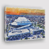 Marlins Baseball Stadium LoanDepot Park Watercolor, Sport Art Prints Fan Gift, Canvas Prints Wall Art Decor