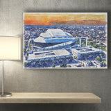 Marlins Baseball Stadium LoanDepot Park Watercolor, Sport Art Prints Fan Gift, Canvas Prints Wall Art Decor